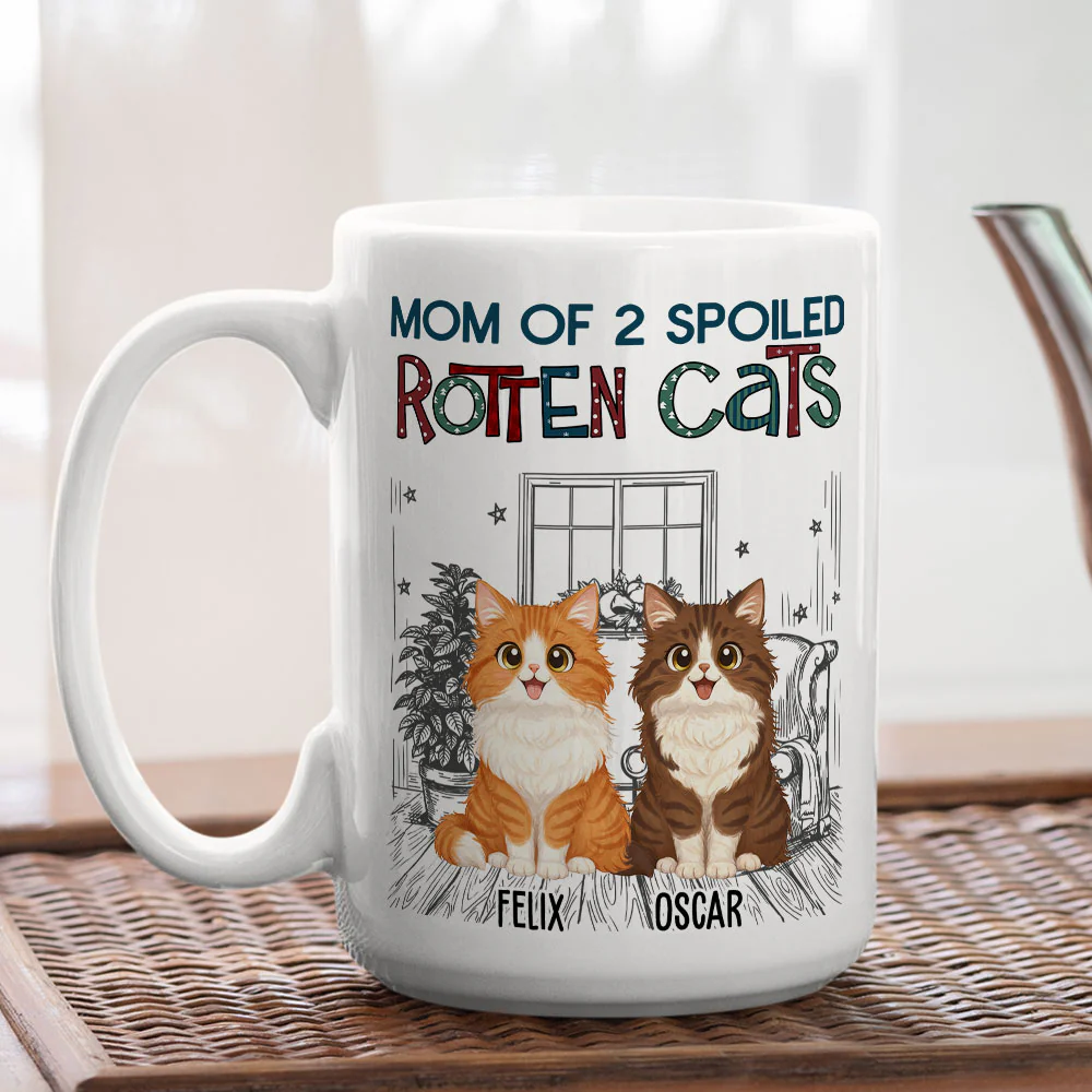 Funny Mom Dad Storybook Cat - Personalized Custom Coffee Mug - Image 5