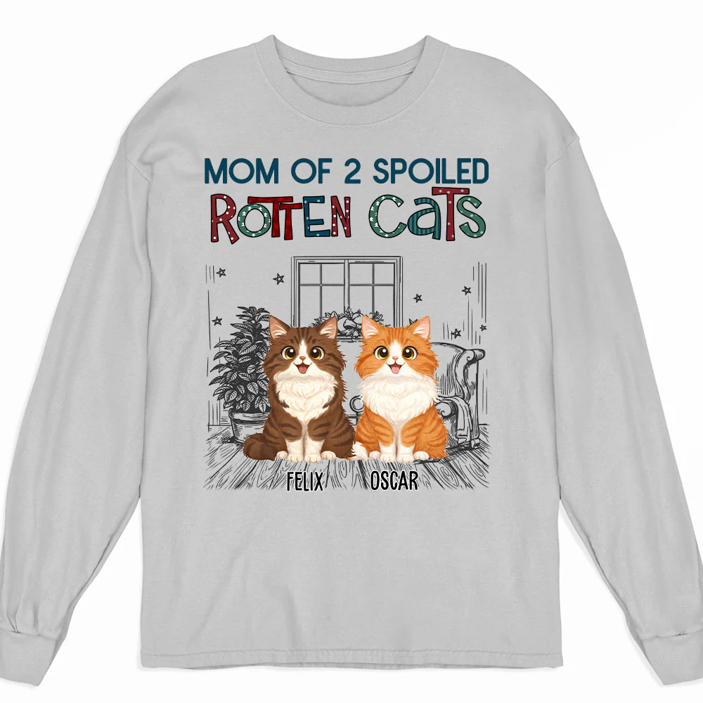 Funny Mom Dad Storybook Cat - Personalized Custom Long Sleeve T-Shirt