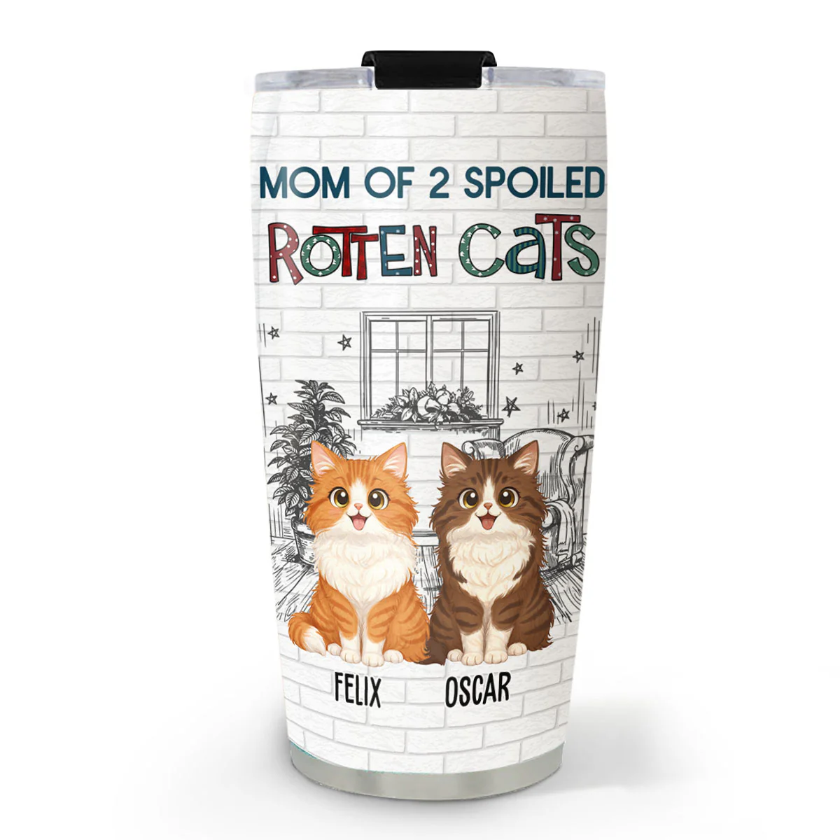 Funny Mom Dad Storybook Cat - Personalized Custom Tumbler