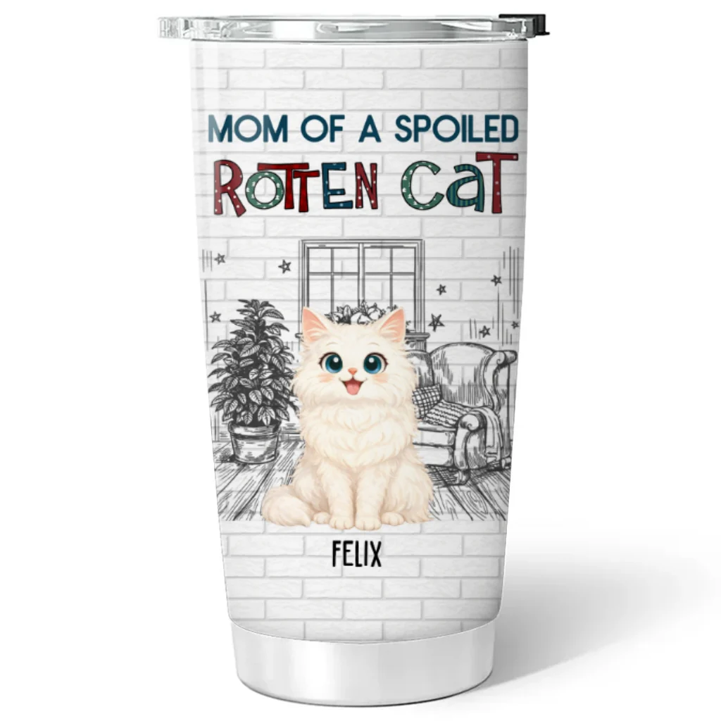 Funny Mom Dad Storybook Cat - Personalized Custom Tumbler - Image 6