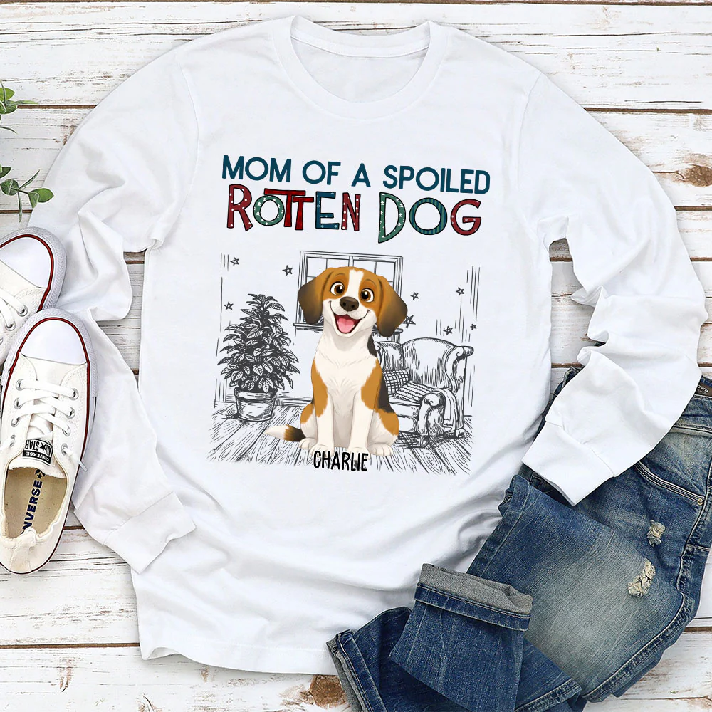 Funny Mom Dad Storybook Dog - Personalized Custom Long Sleeve T-Shirt - Image 2