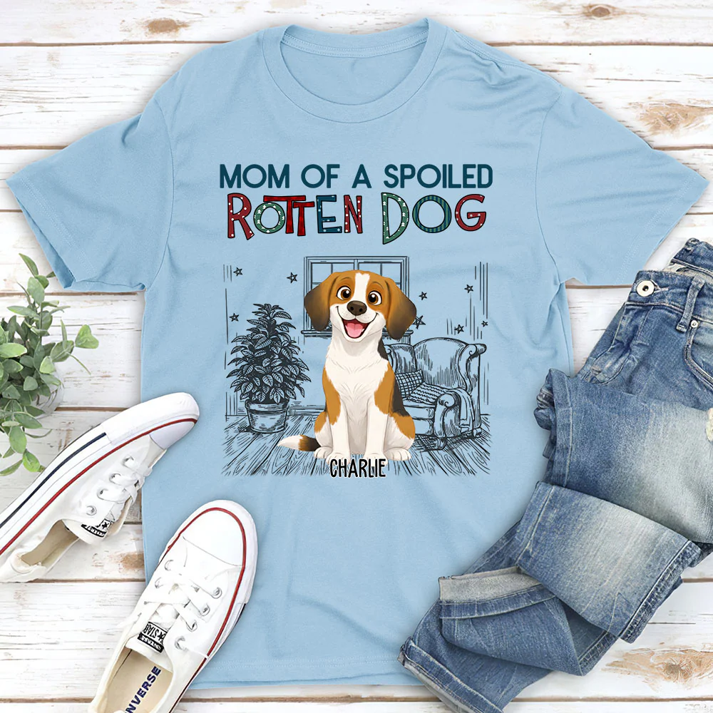 Funny Mom Dad Storybook Dog - Personalized Custom Unisex T-Shirt - Image 4