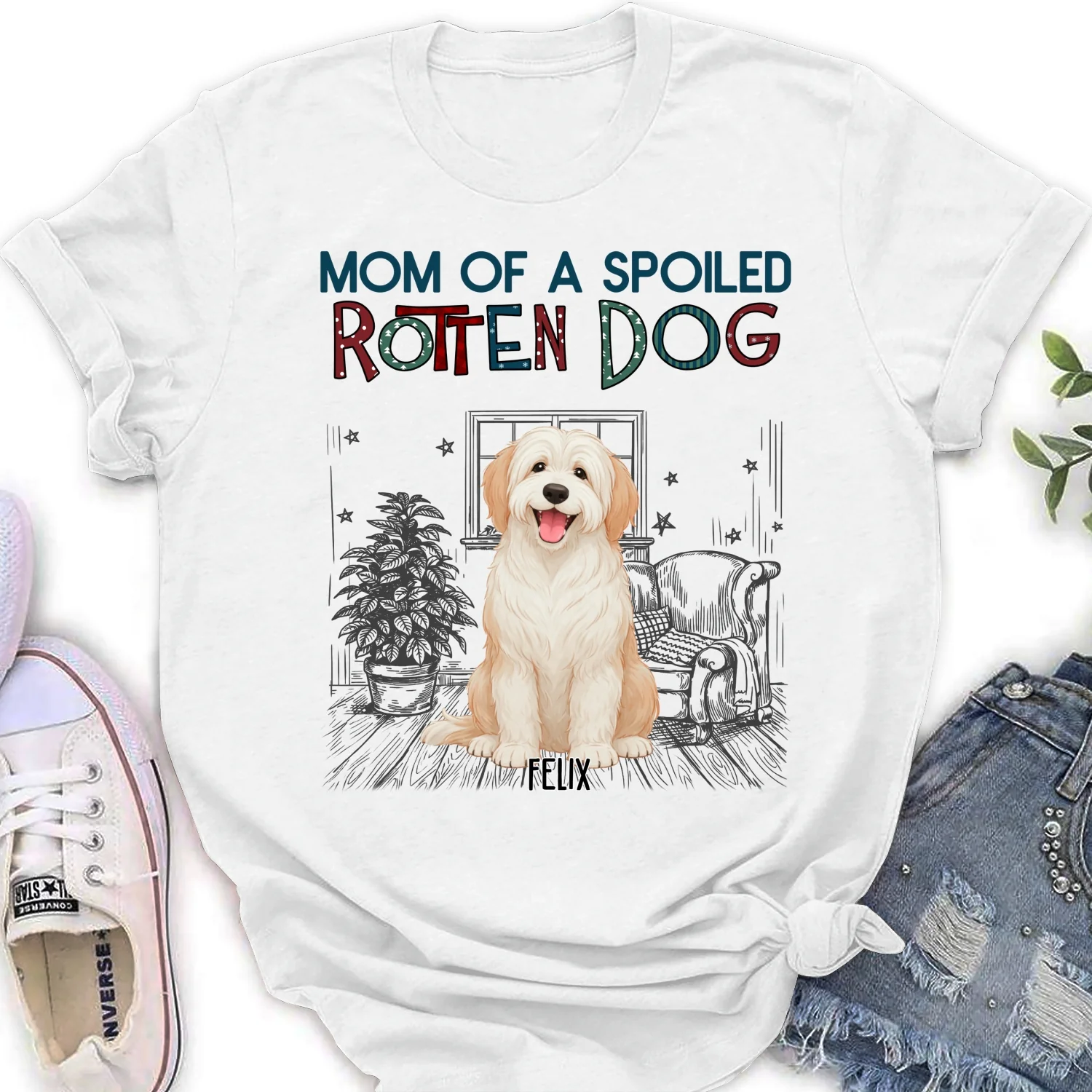 Funny Mom Dad Storybook Dog - Personalized Custom Women's T-Shirt - Image 5