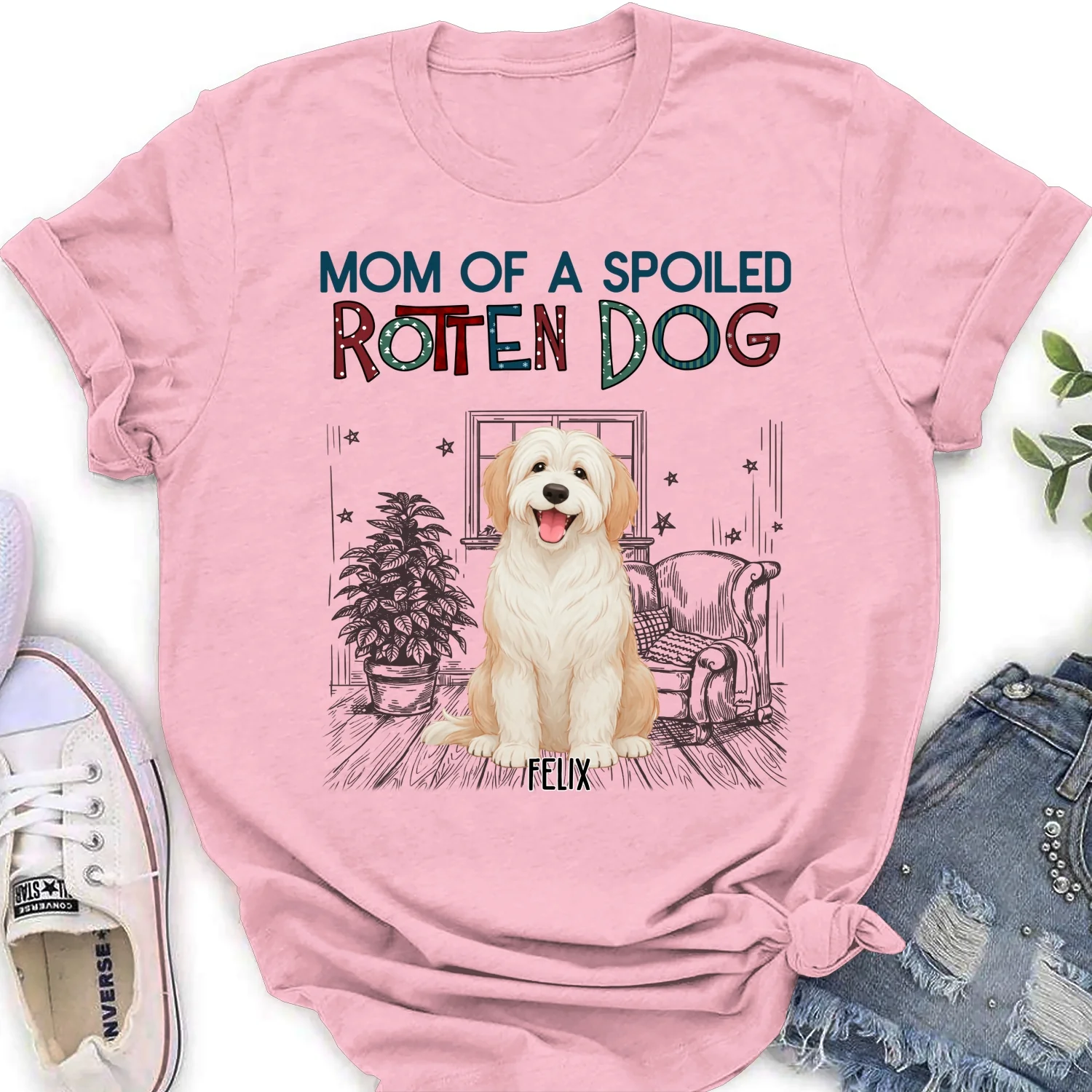 Funny Mom Dad Storybook Dog - Personalized Custom Women's T-Shirt - Image 7