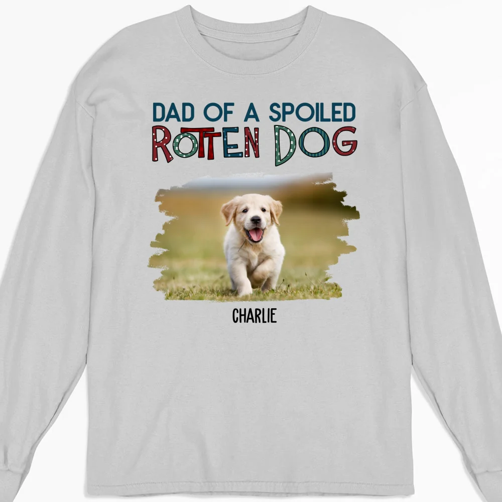 Funny Mom Dad Storybook Dog Photo - Personalized Custom Long Sleeve T-Shirt - Image 2