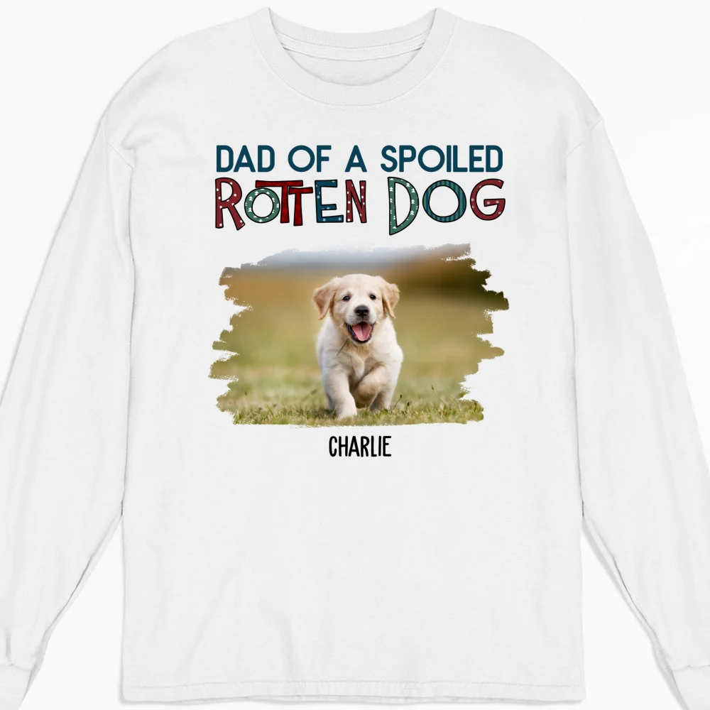 Funny Mom Dad Storybook Dog Photo - Personalized Custom Long Sleeve T-Shirt - Image 3