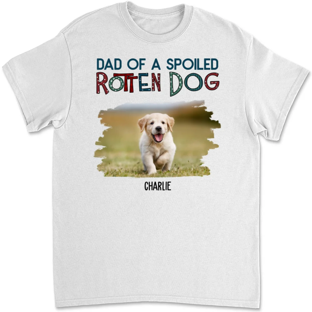Funny Mom Dad Storybook Dog Photo - Personalized Custom Unisex T-Shirt - Image 2