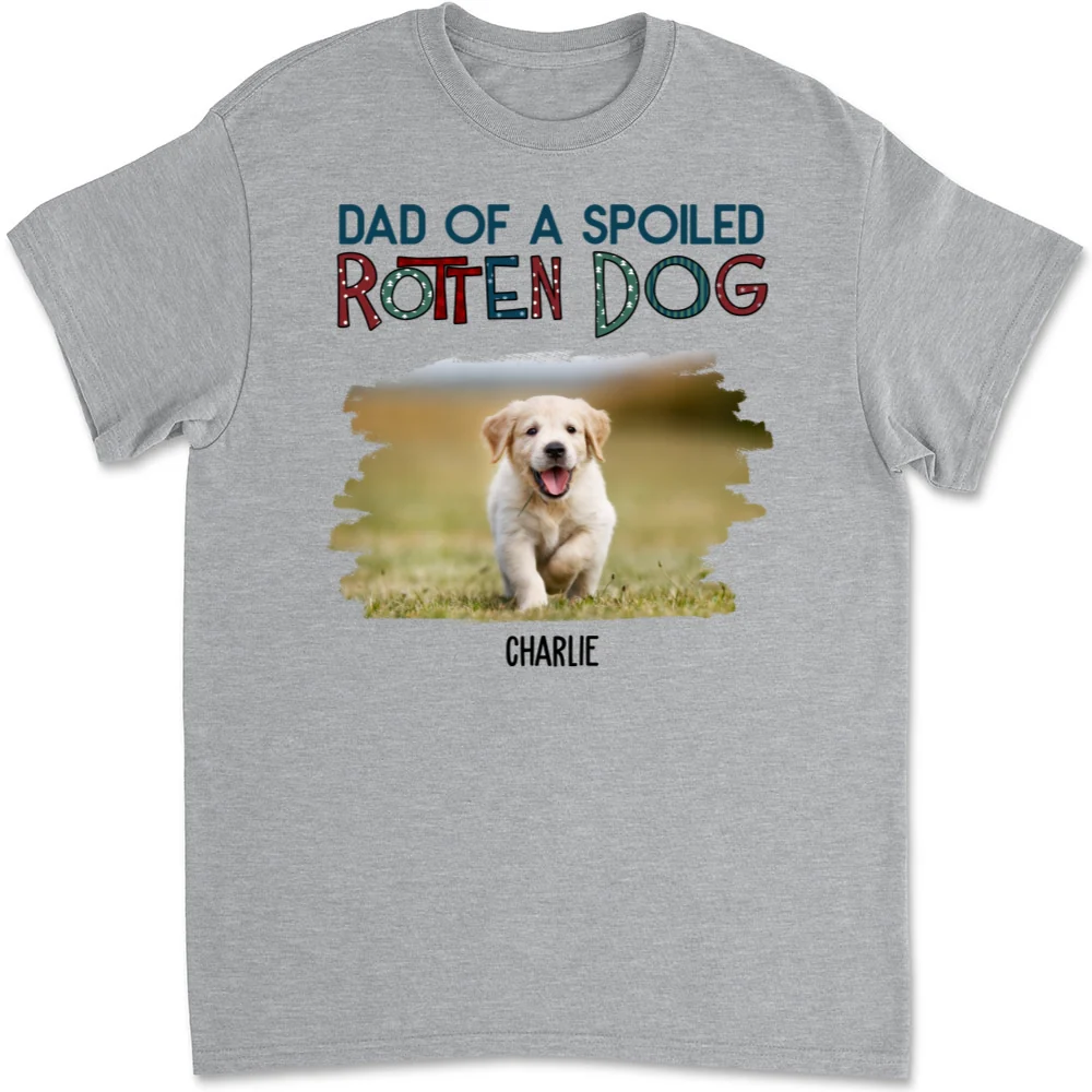 Funny Mom Dad Storybook Dog Photo - Personalized Custom Unisex T-Shirt - Image 3