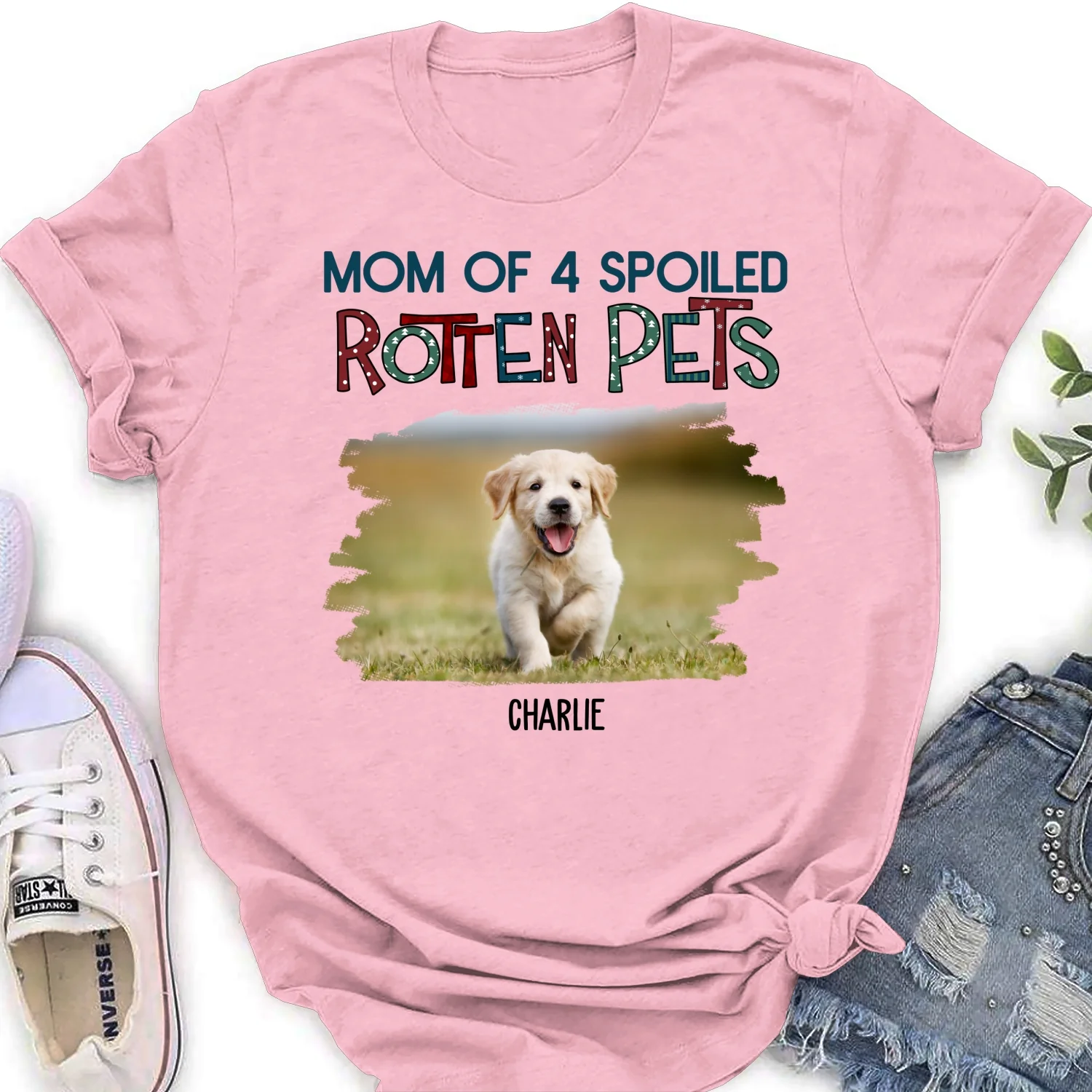 Funny Mom Dad Storybook Pet Photo - Personalized Custom Women's T-Shirt - Image 4