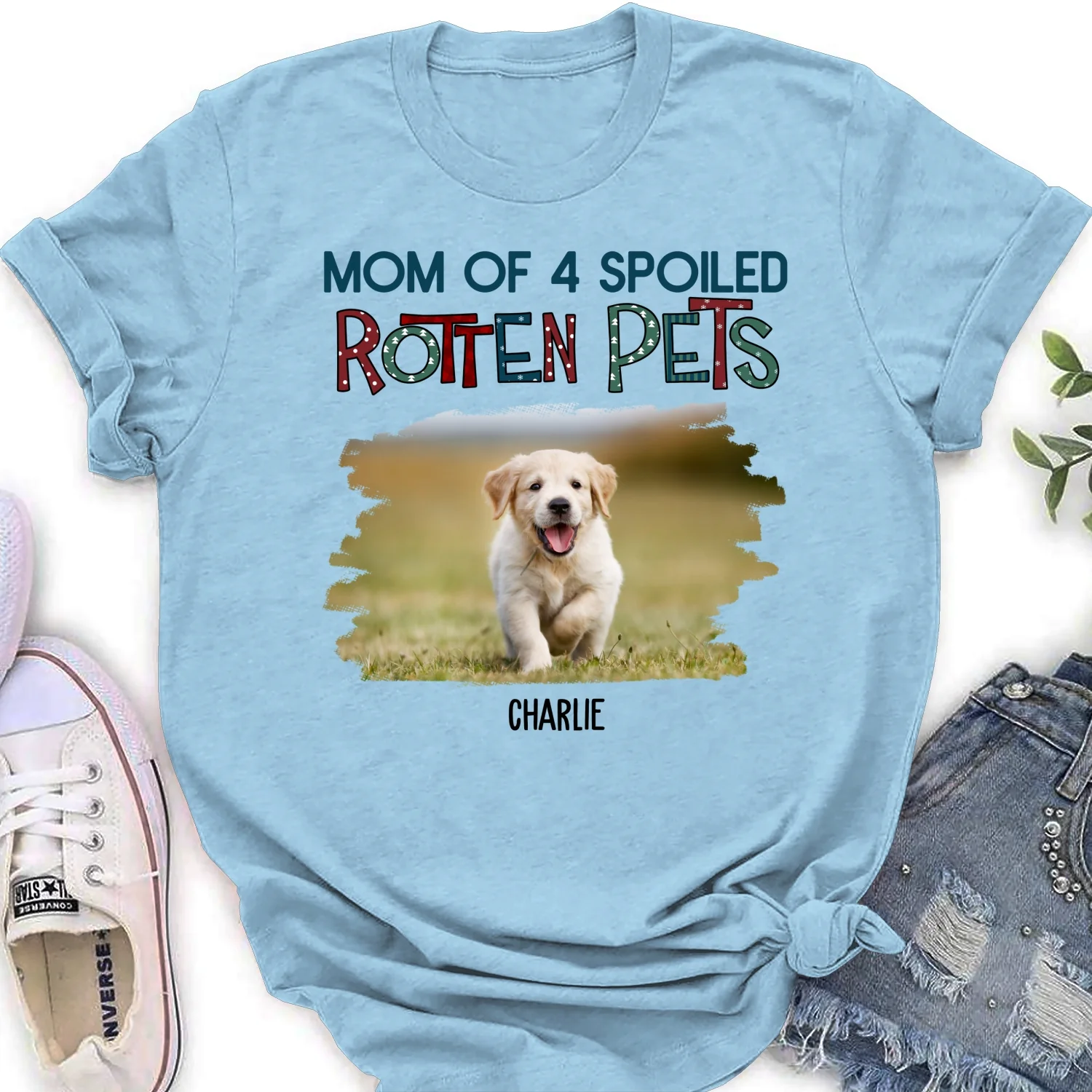 Funny Mom Dad Storybook Pet Photo - Personalized Custom Women's T-Shirt - Image 5