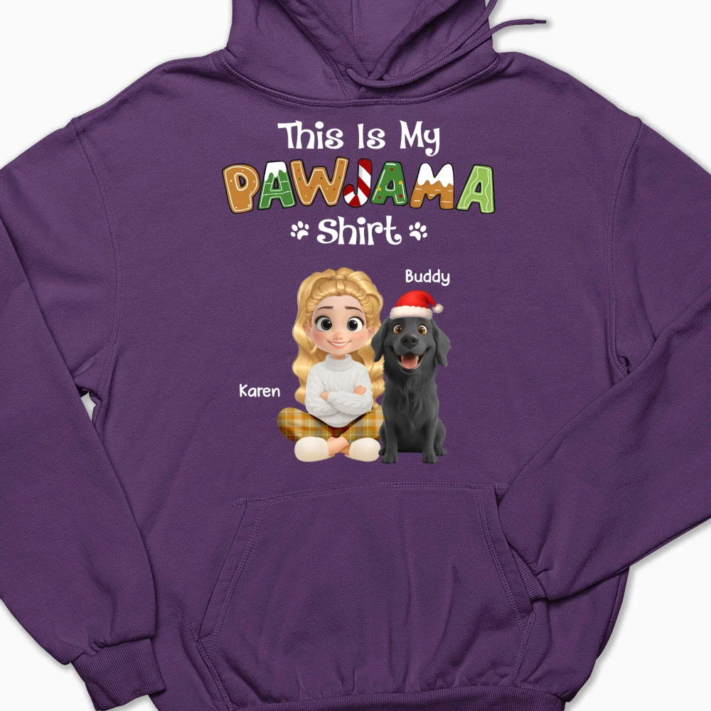 Funny Pawjama Shirt Cartoon - Personalized Custom Hoodie - Image 10