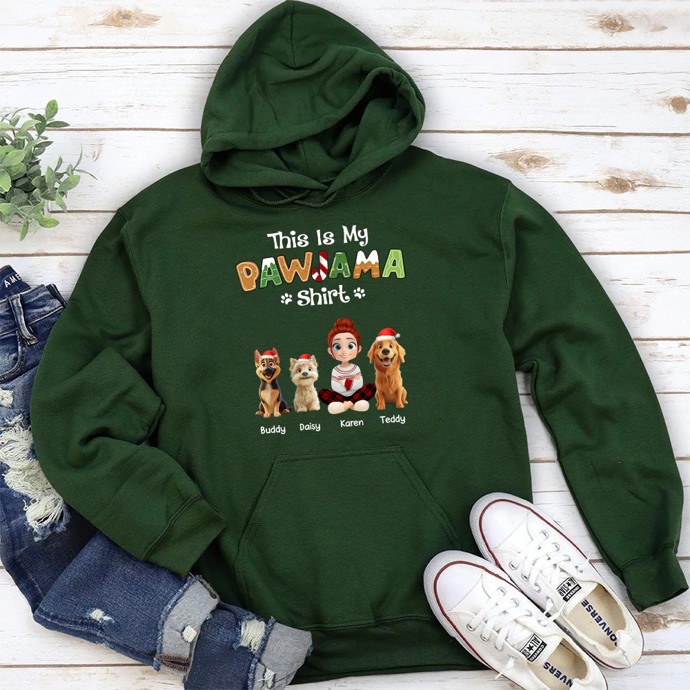 Funny Pawjama Shirt Cartoon - Personalized Custom Hoodie - Image 4