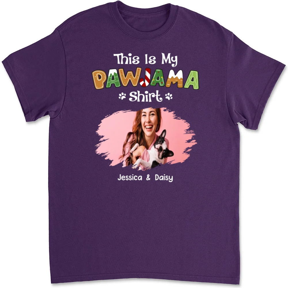 Funny Pawjama Shirt Cartoon Photo - Personalized Custom Unisex T-shirt - Image 10