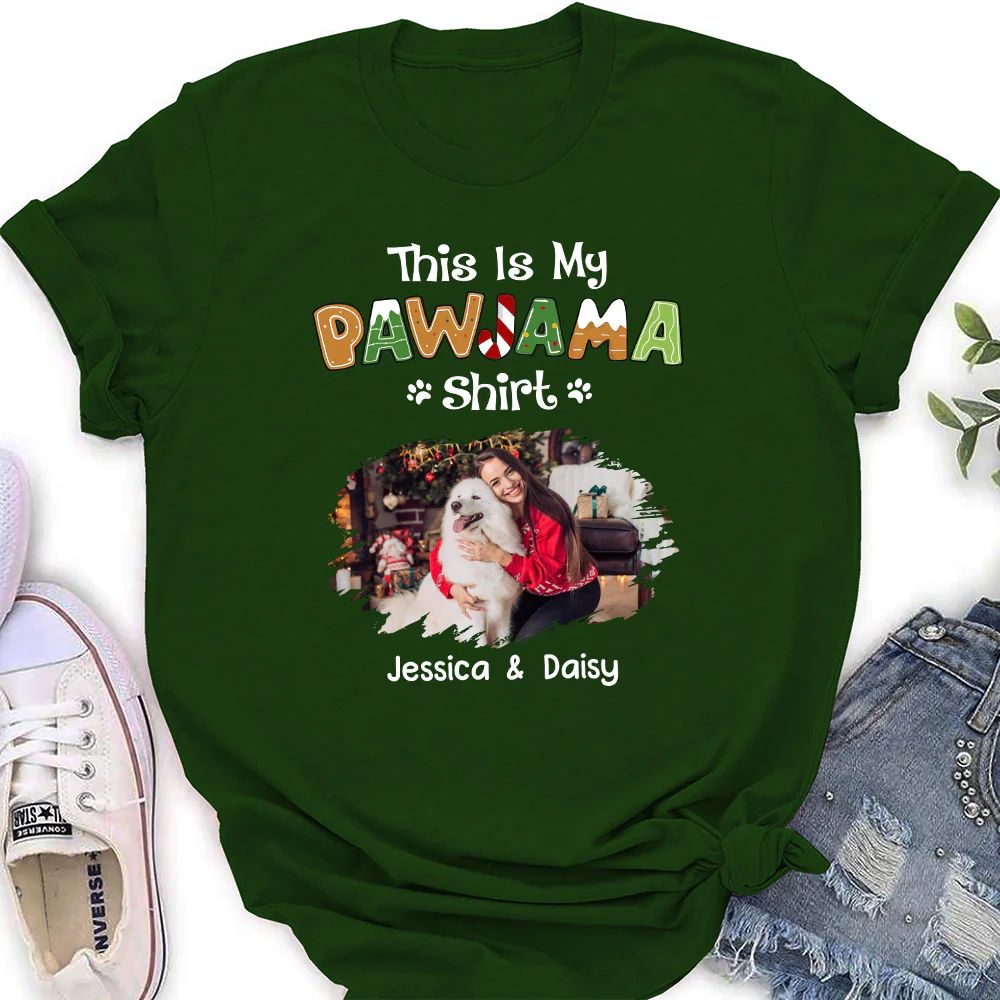Funny Pawjama Shirt Cartoon Photo - Personalized Custom Women T-Shirt - Image 5