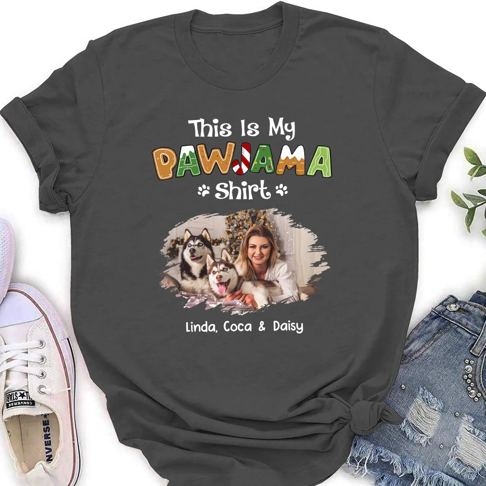 Funny Pawjama Shirt Cartoon Photo - Personalized Custom Women T-Shirt - Image 6