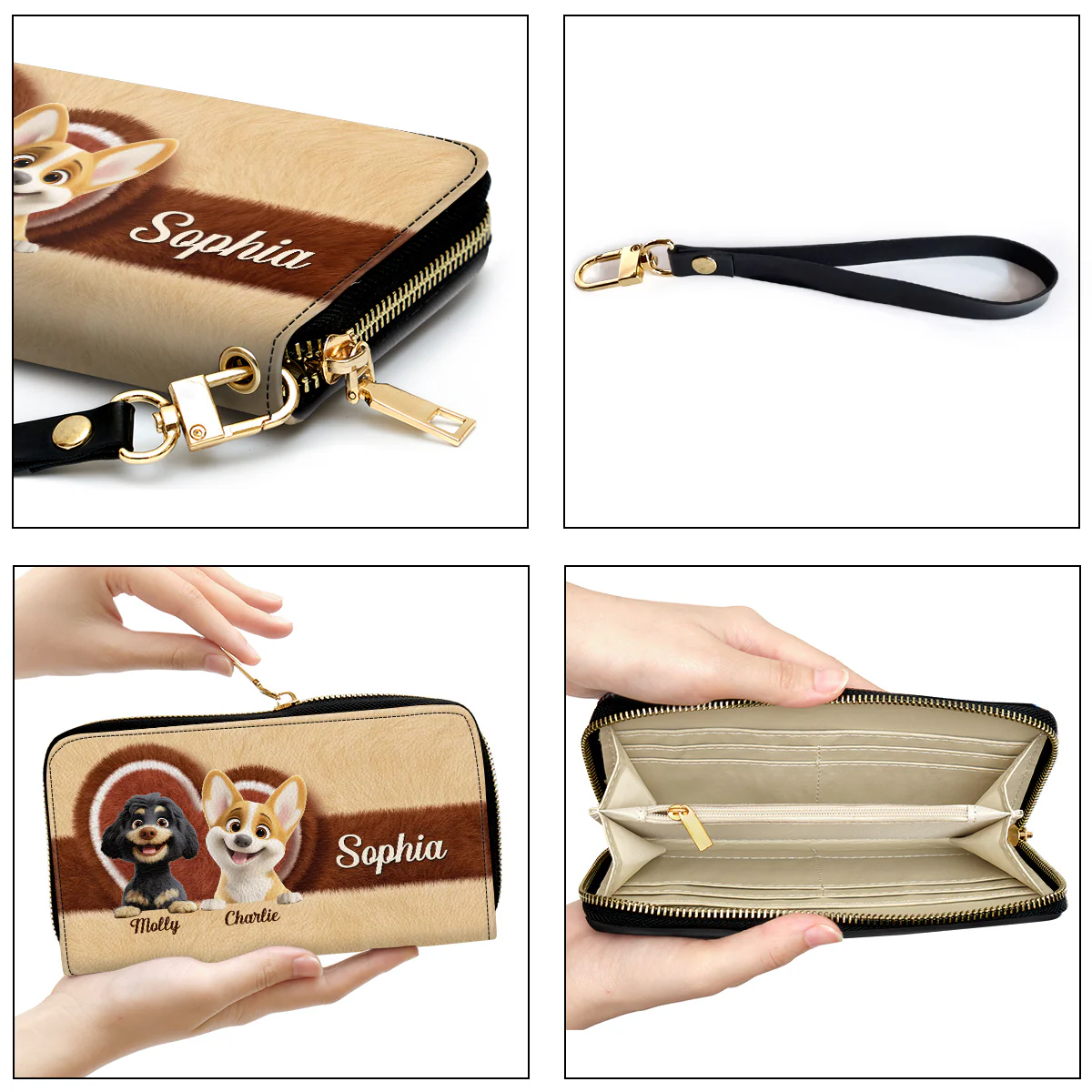 Funny Stuffy Dogs - Personalized Custom Leather Wallet - Image 5