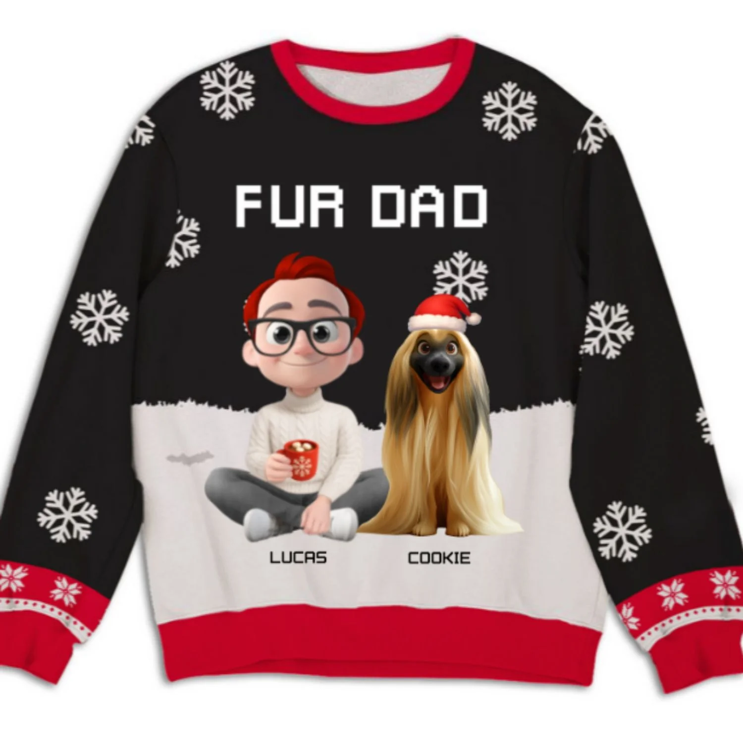 Fur Dad Mom Winter - Personalized Custom All-Over-Print Sweatshirt - Image 7