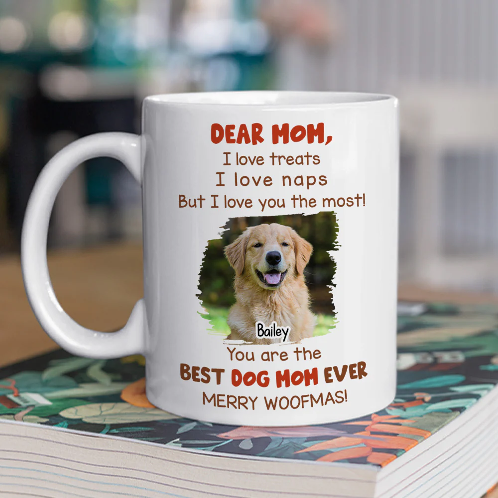 Fur Mom Dad Christmas Photo - Personalized Custom Coffee Mug - Image 2