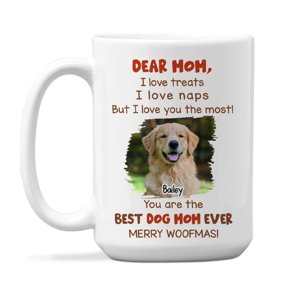 Fur Mom Dad Christmas Photo - Personalized Custom Coffee Mug - Image 3