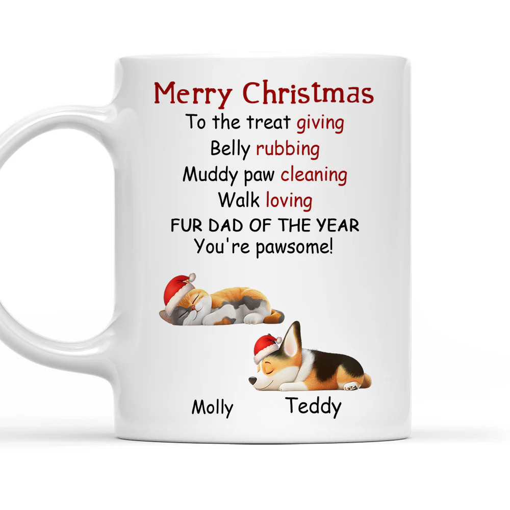 Fur Mom Dad Of The Year - Personalized Custom Coffee Mug