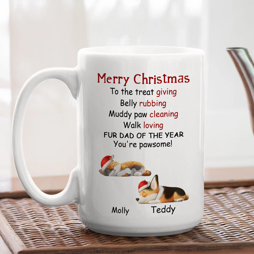 Fur Mom Dad Of The Year - Personalized Custom Coffee Mug - Image 4