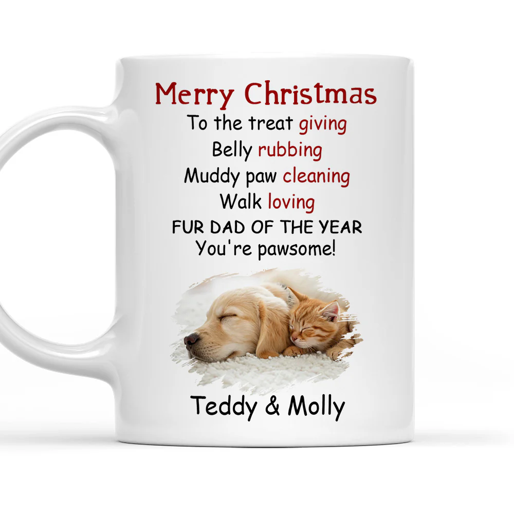 Fur Mom Dad Of The Year Photo - Personalized Custom Coffee Mug