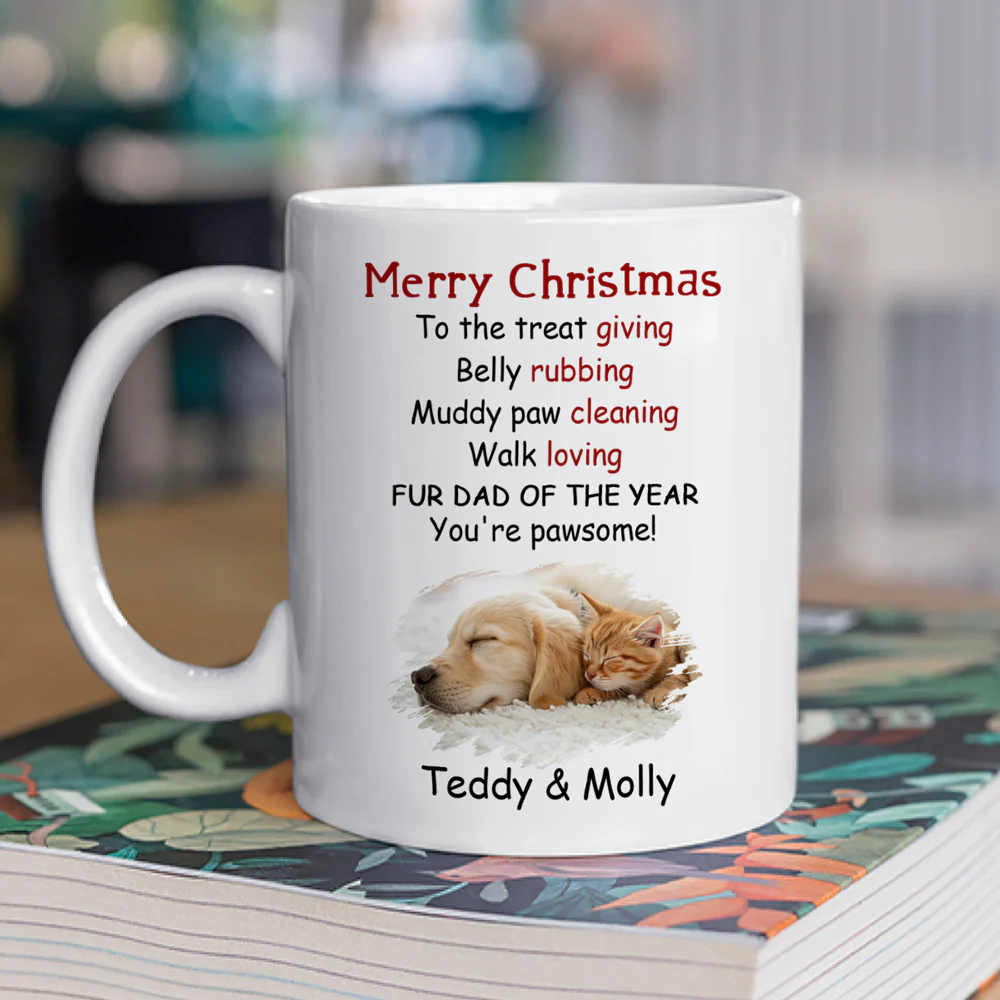 Fur Mom Dad Of The Year Photo - Personalized Custom Coffee Mug - Image 2