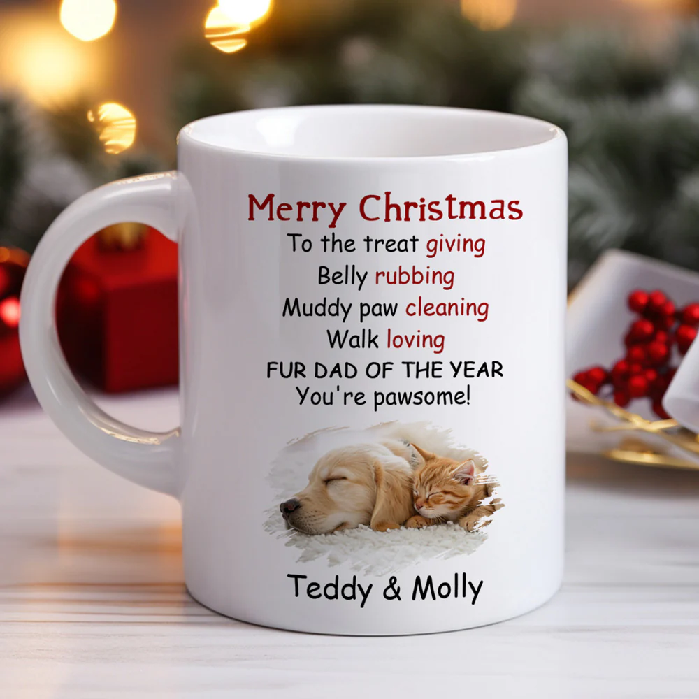 Fur Mom Dad Of The Year Photo - Personalized Custom Coffee Mug - Image 3