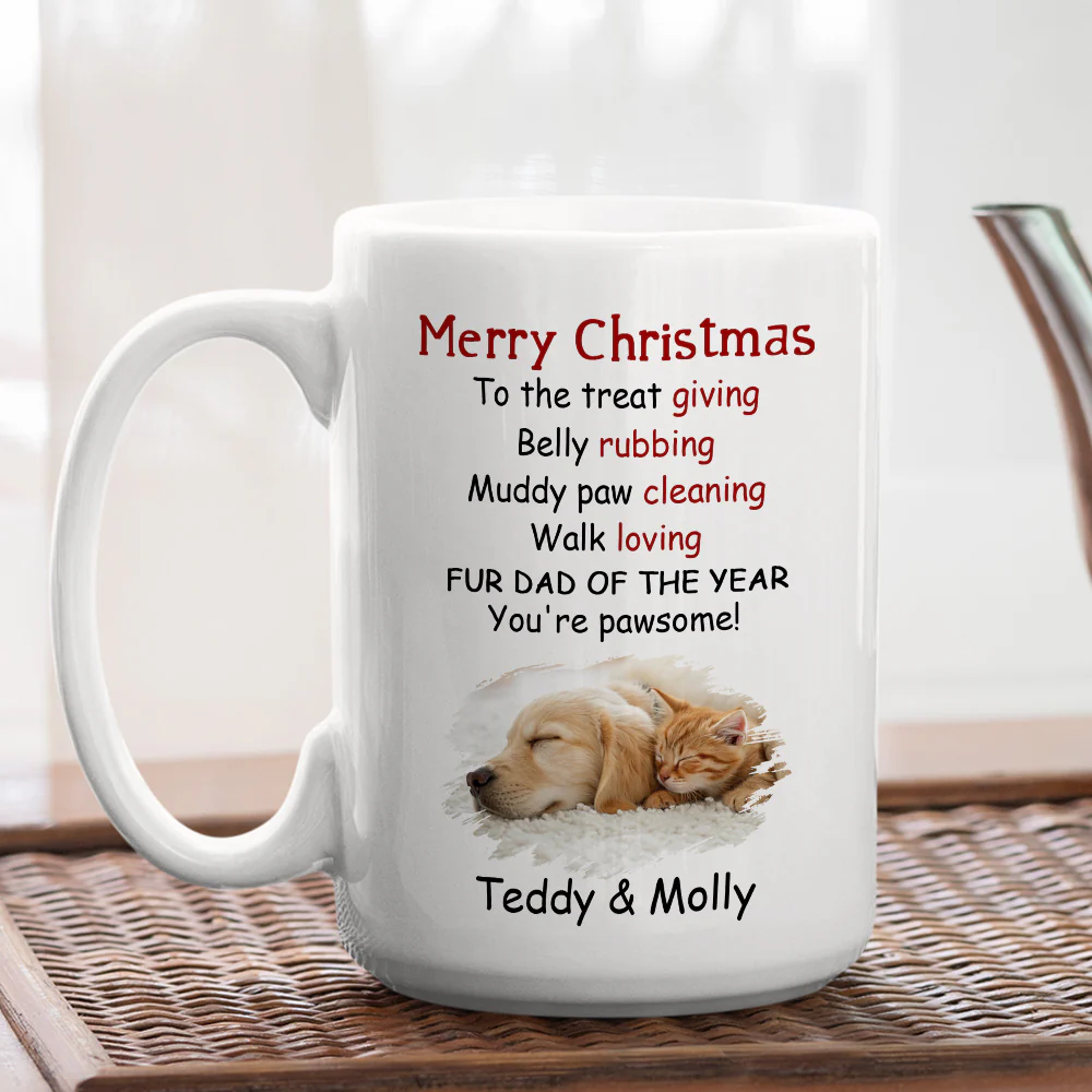 Fur Mom Dad Of The Year Photo - Personalized Custom Coffee Mug - Image 5