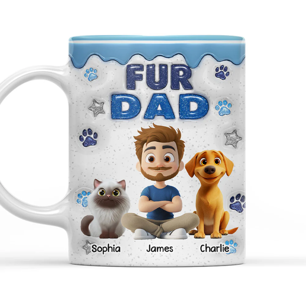 Fur Mom Dad Star - Personalized Custom 3D Inflated Effect Coffee Mug