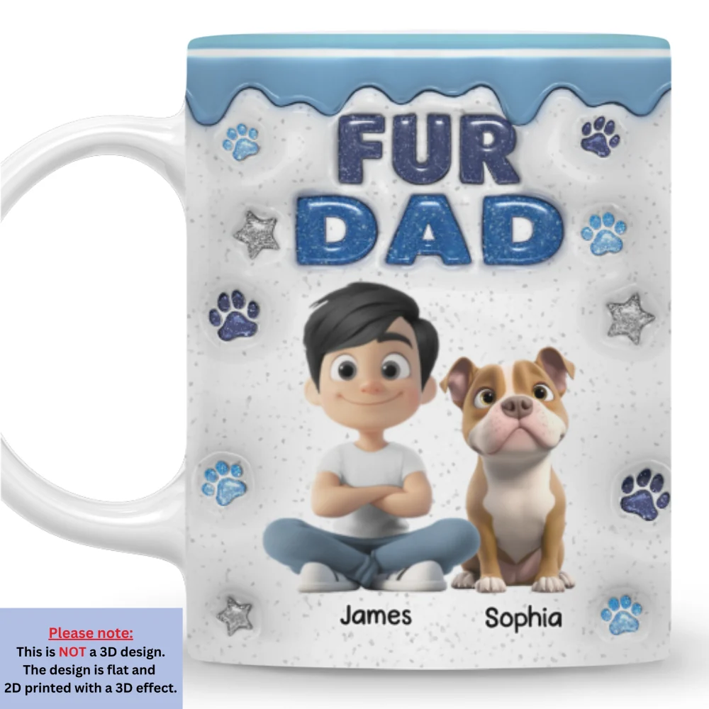 Fur Mom Dad Star - Personalized Custom 3D Inflated Effect Coffee Mug - Image 7
