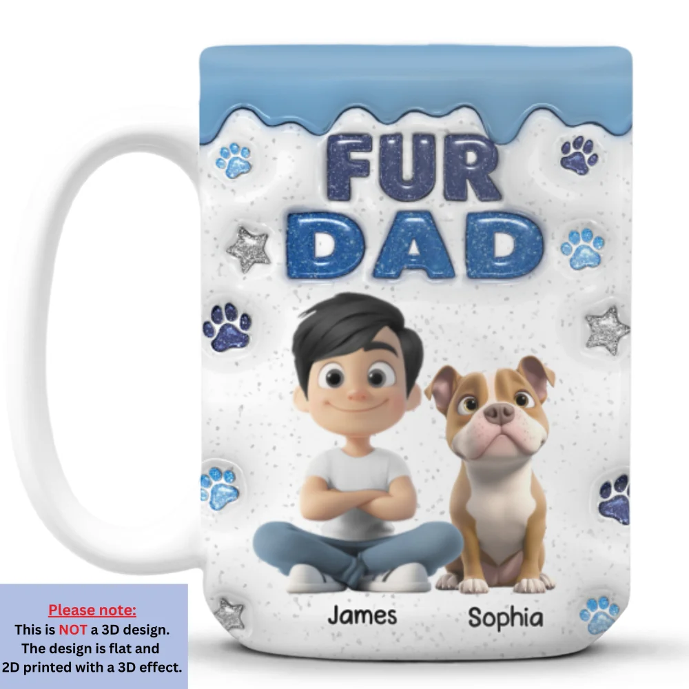 Fur Mom Dad Star - Personalized Custom 3D Inflated Effect Coffee Mug - Image 8