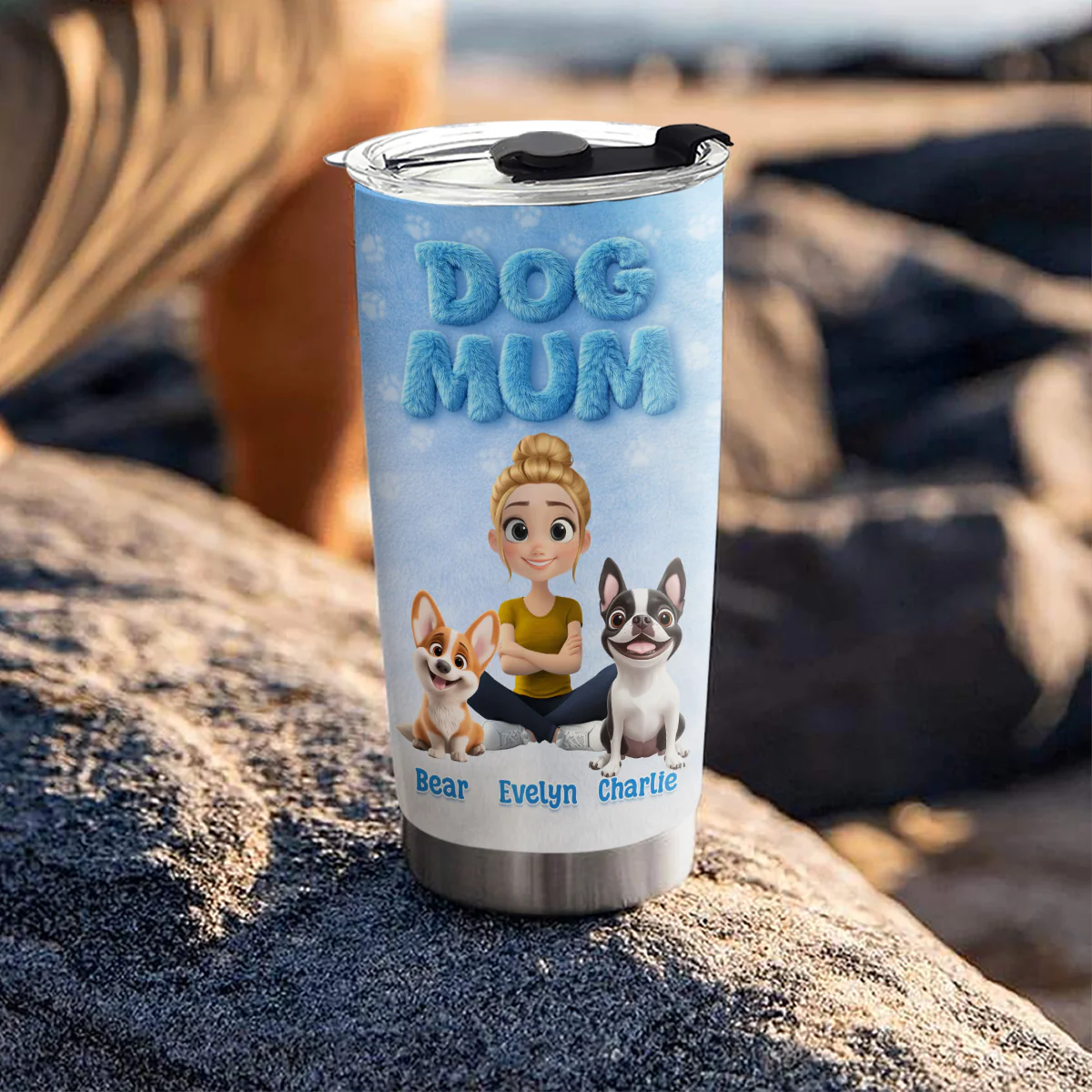 Fur Mom Fur Dog - Personalized Custom 3D Effect Tumbler - Image 3