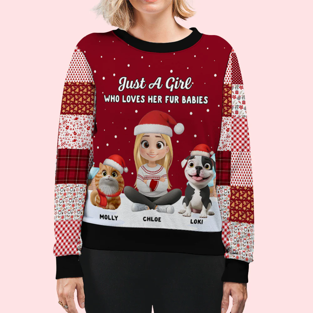 Fur Mom Mum Colorful Square - Personalized Custom All-Over-Print Sweatshirt - Image 3