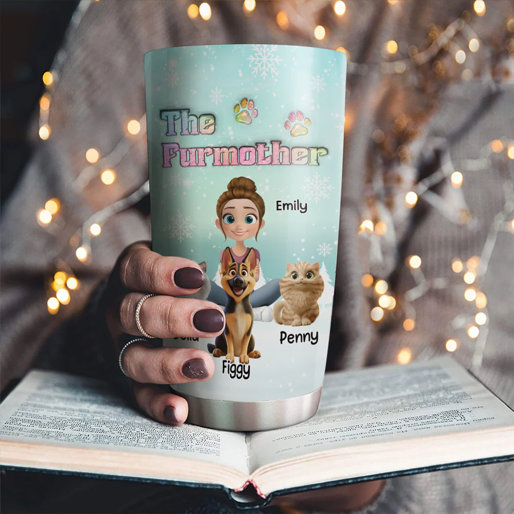 Fur Mother Cartoon - Personalized Custom 3D Inflated Effect Tumbler - Image 2
