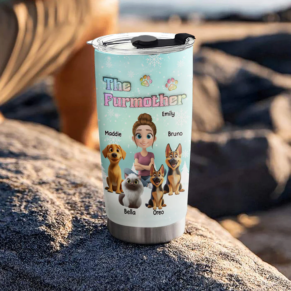 Fur Mother Cartoon - Personalized Custom 3D Inflated Effect Tumbler - Image 3