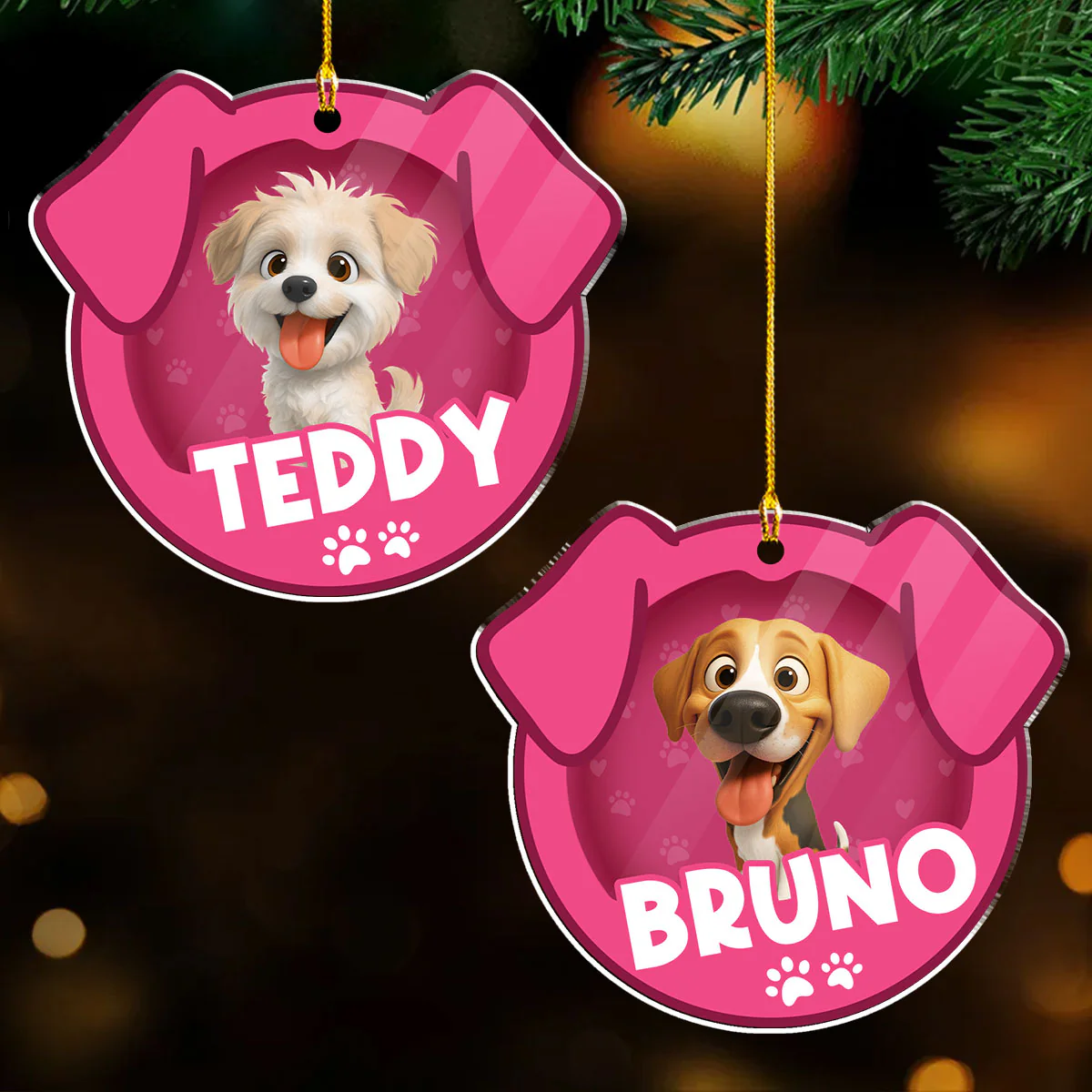 Furry Joy - Personalized Custom Acrylic Ornament - Image 2
