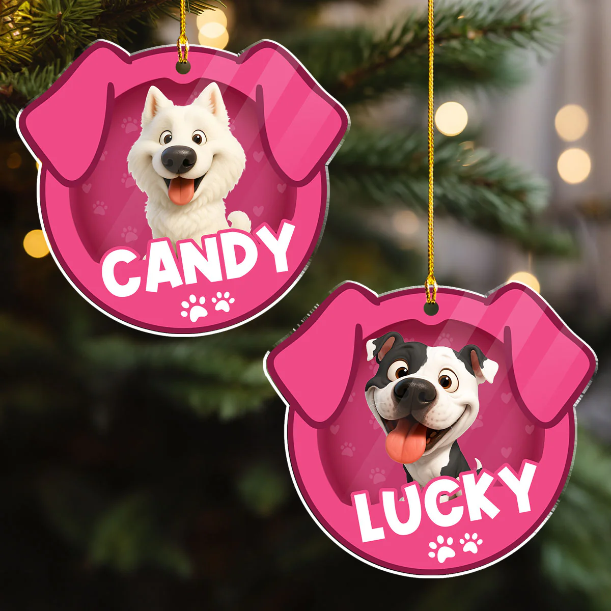 Furry Joy - Personalized Custom Acrylic Ornament - Image 3