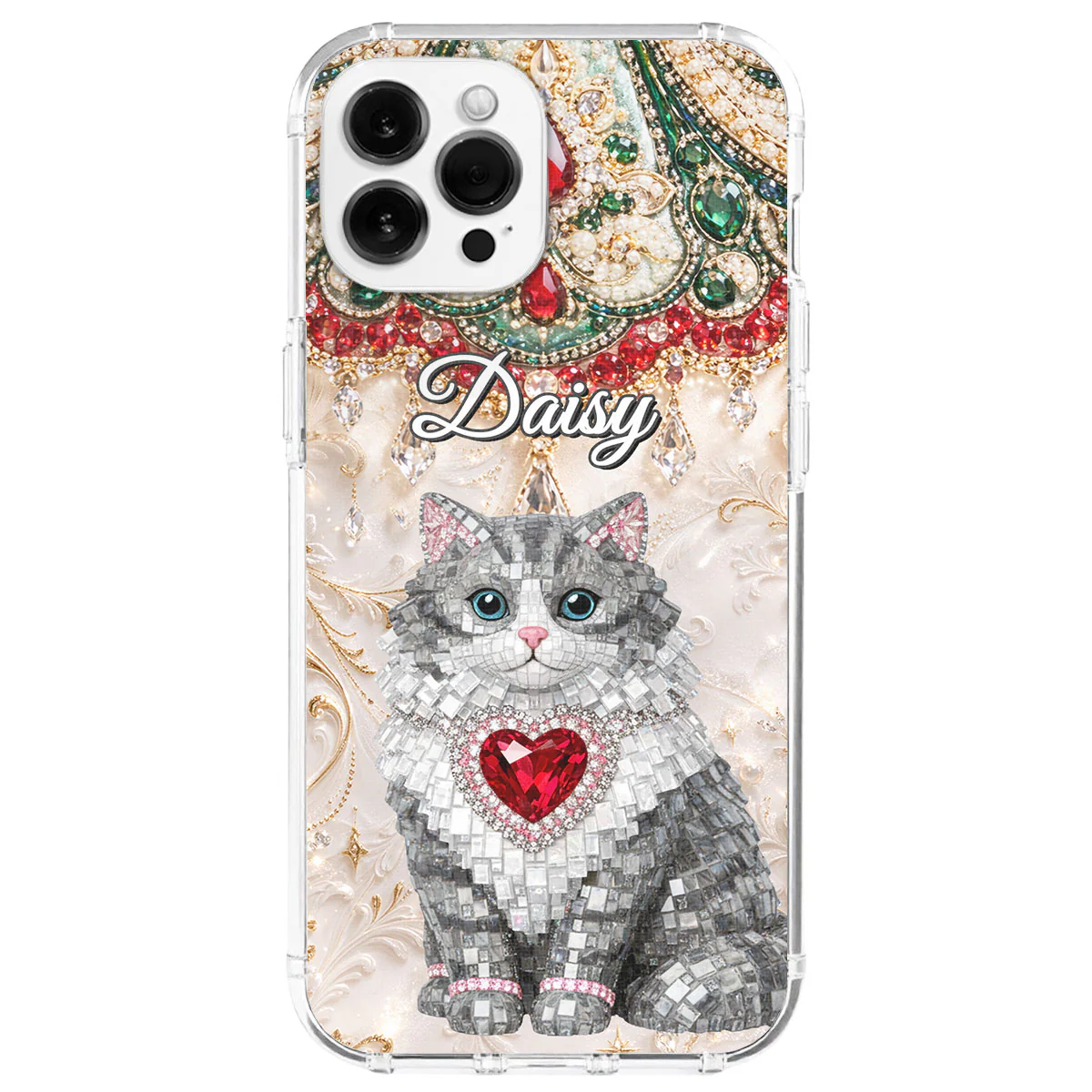 Gemstone Cute Cat - Personalized Custom Phone Case