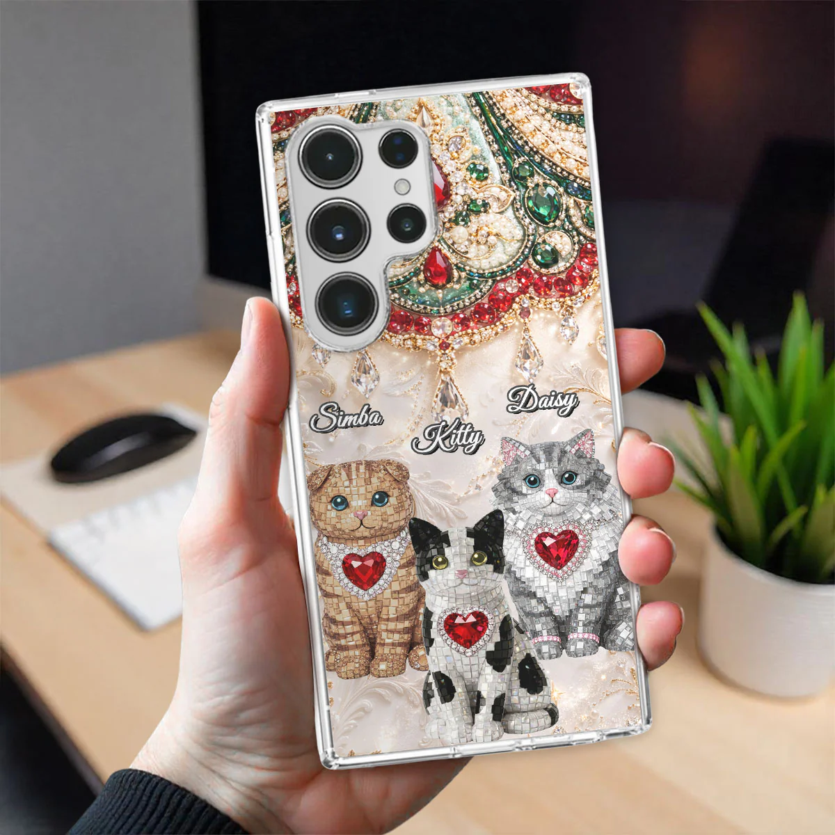 Gemstone Cute Cat - Personalized Custom Phone Case - Image 3