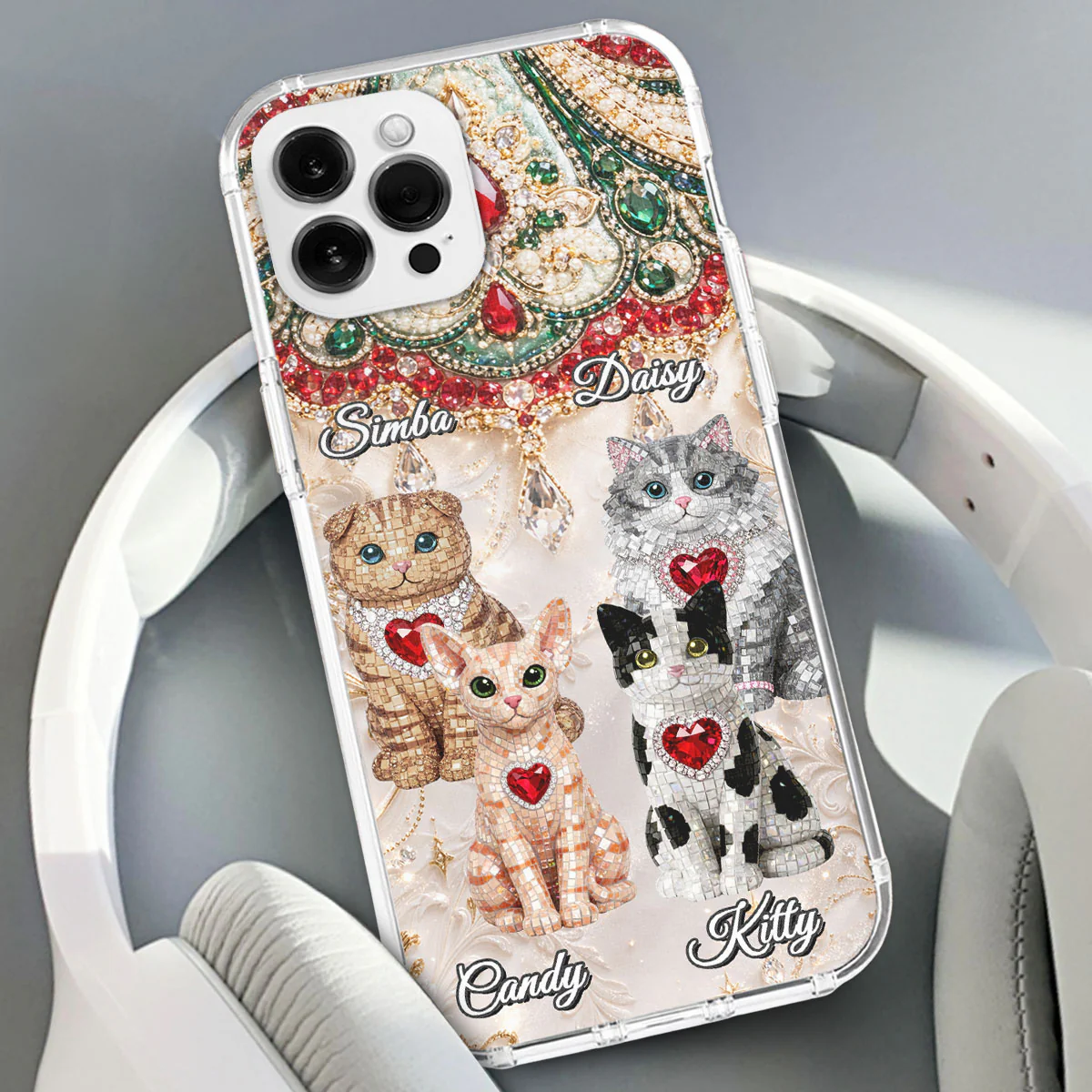 Gemstone Cute Cat - Personalized Custom Phone Case - Image 4