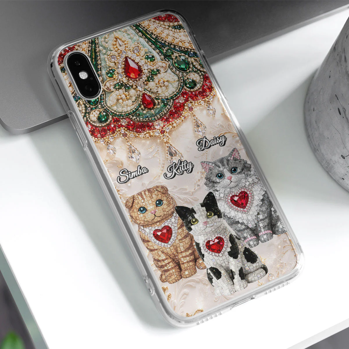Gemstone Cute Cat - Personalized Custom Phone Case - Image 5