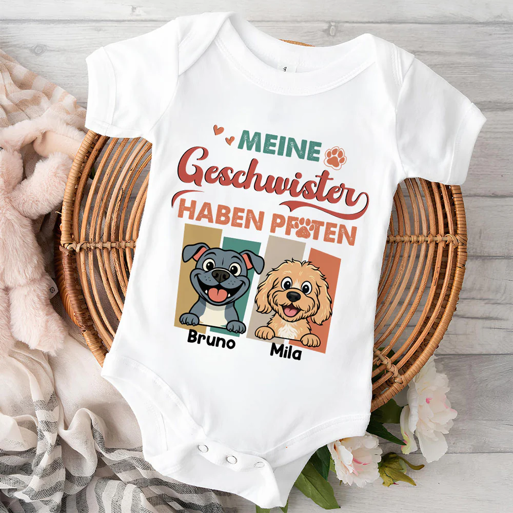 Geschwister Mit Pfoten - Personalisierter Baby-Body - Image 5