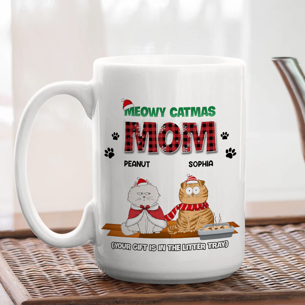 Gift Is In The Litter Tray - Personalized Custom Coffee Mug - Image 4