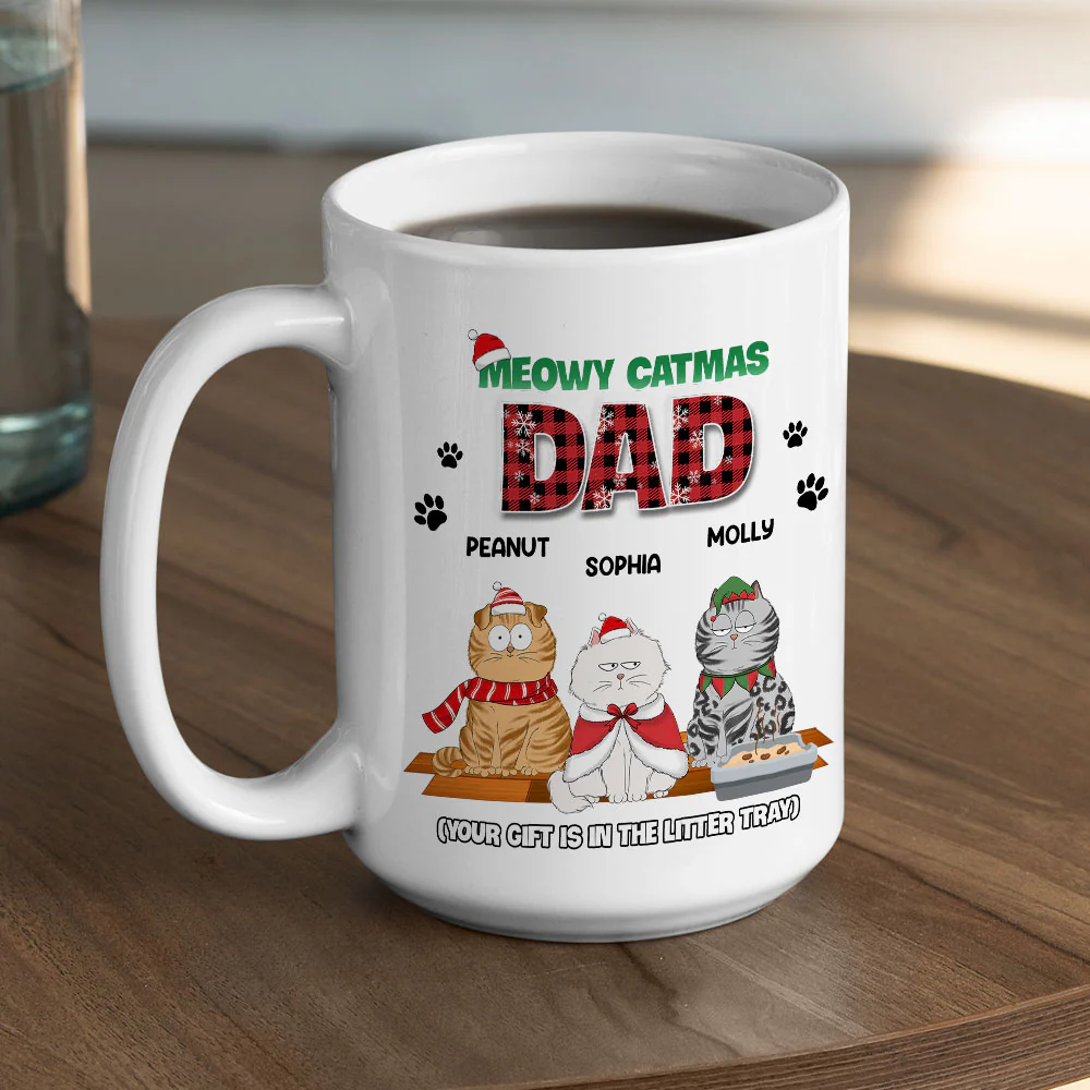 Gift Is In The Litter Tray - Personalized Custom Coffee Mug - Image 5