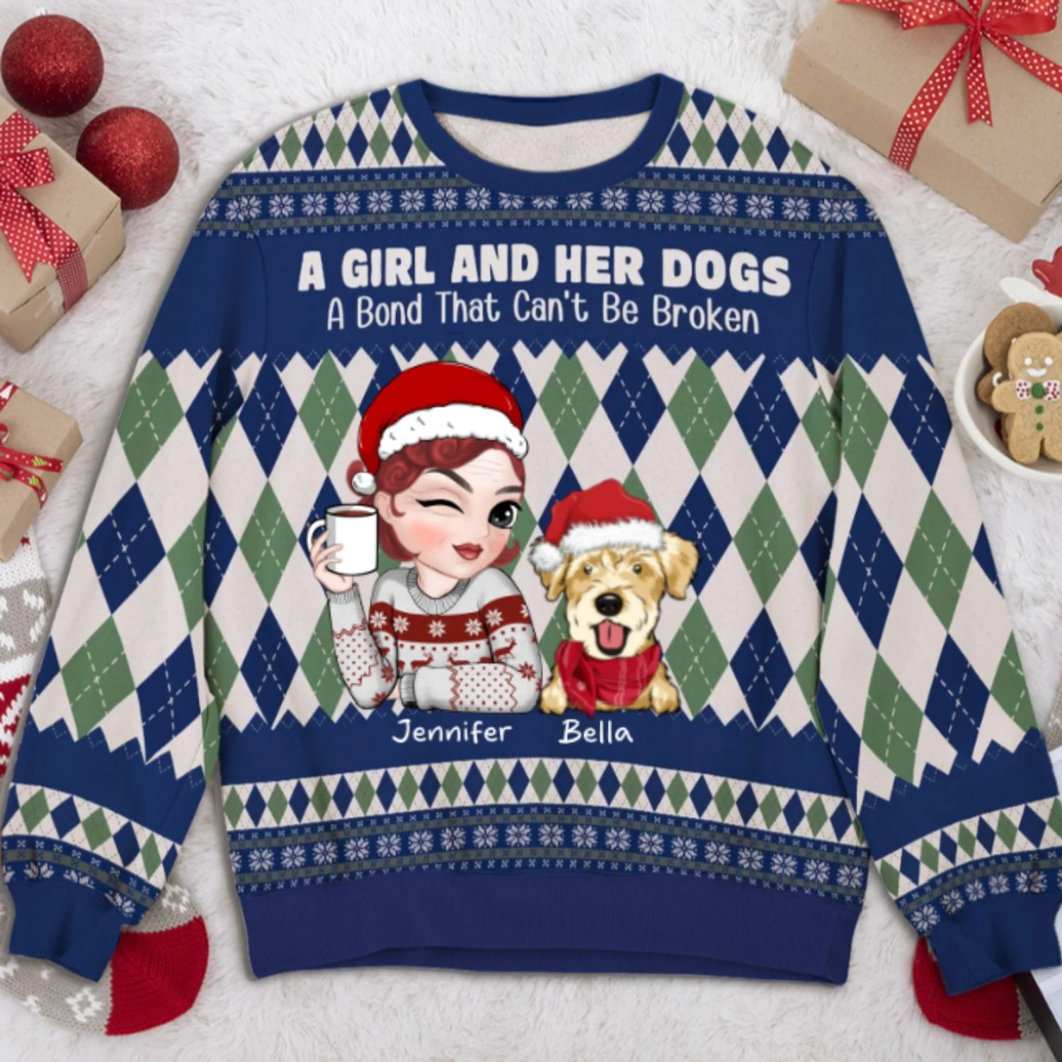 Girl And Dog Square - Personalized Custom All-Over-Print Sweatshirt - Image 6