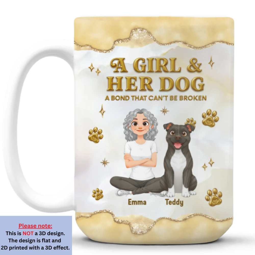 Girl And Dog Yellow New Style - Personalized Custom 3D Effect Mug - Image 8