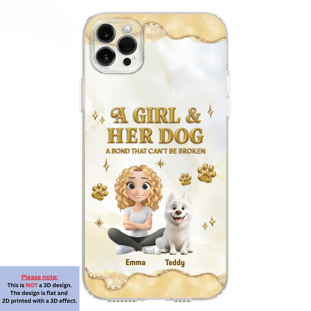 Girl And Dog Yellow - Personalized Custom 3D Effect Phone Case - Image 11