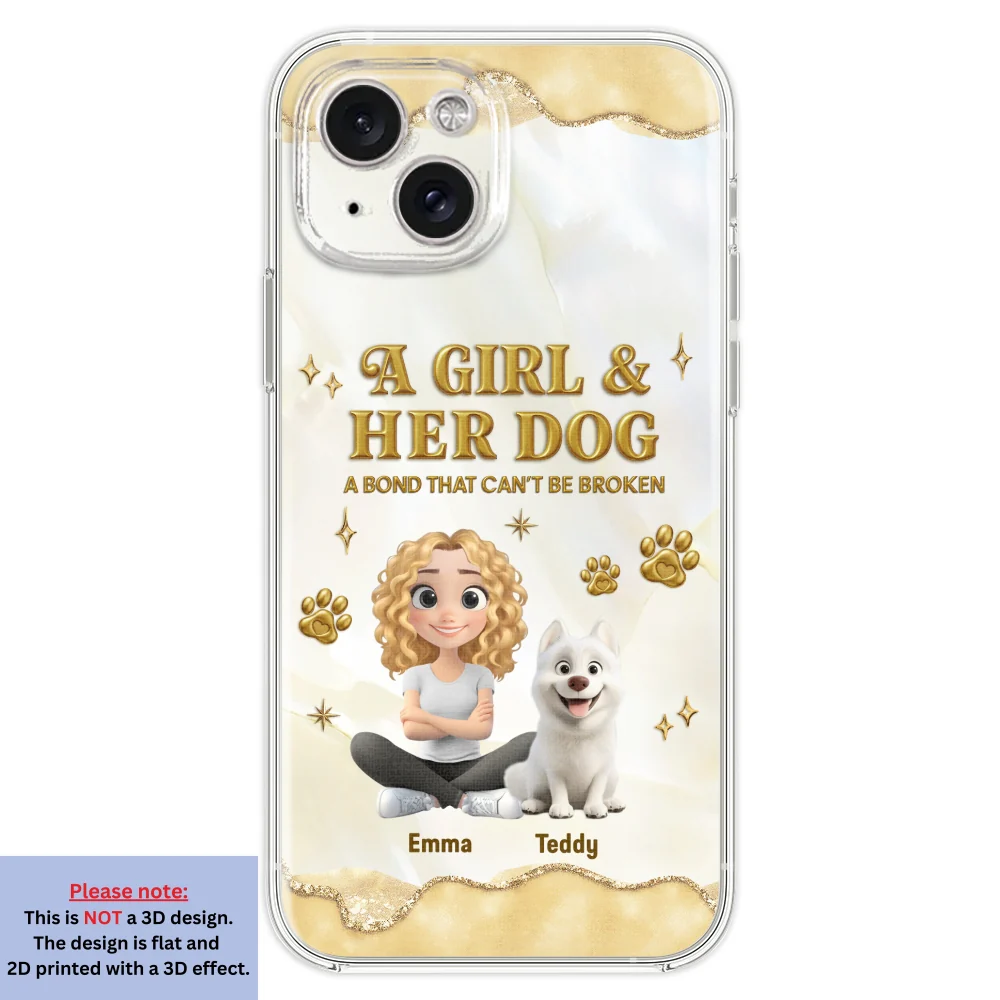 Girl And Dog Yellow - Personalized Custom 3D Effect Phone Case - Image 20