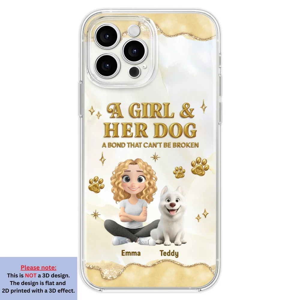 Girl And Dog Yellow - Personalized Custom 3D Effect Phone Case - Image 21